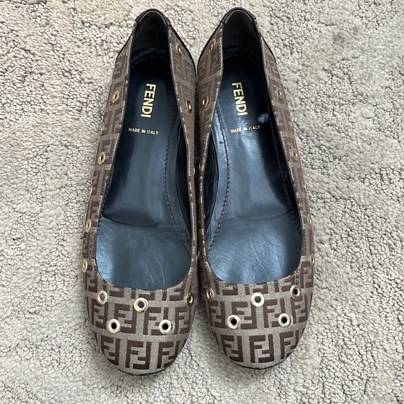 Fendi Zucca Flats Size EU 37.5 Very Good Condition - Picture 1 of 9